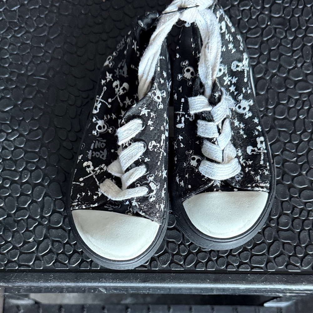 The Children’s Place Black and White Skull Guitar Sneakers